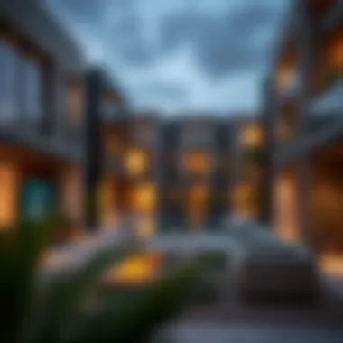 Luxurious residential units within the Dubai Land Complex highlighting modern living spaces.