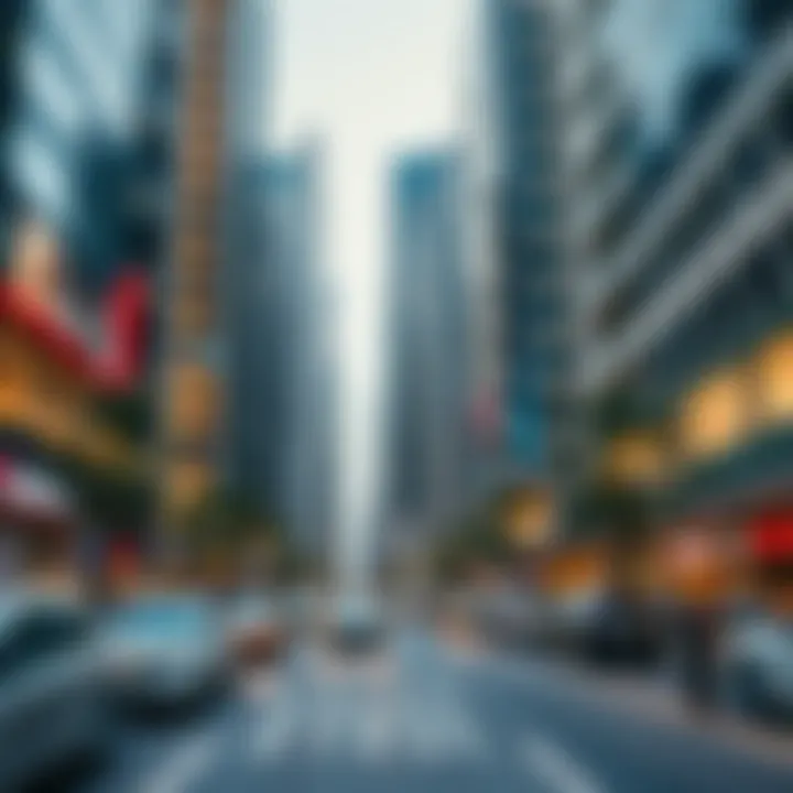 Current market trends in real estate depicted through modern architecture and bustling streets