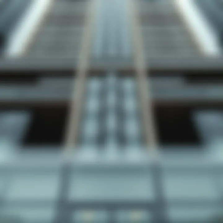 Architectural details showcasing the facade of MBK Tower