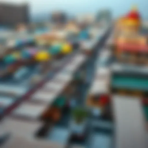 Aerial view of the Mina market showcasing bustling activity