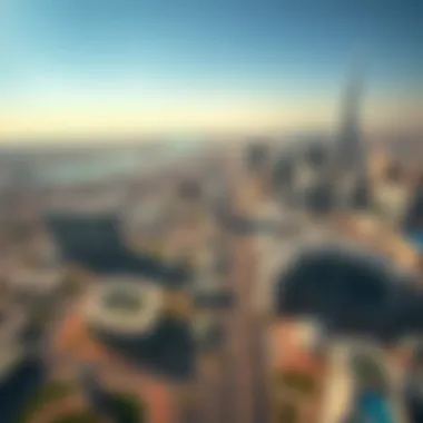 Aerial view of Dubai International City showcasing its unique layout