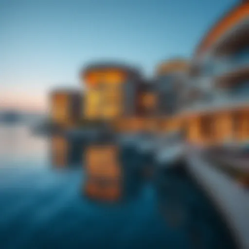 Stunning waterfront view showcasing the architectural beauty of Waters Edge.