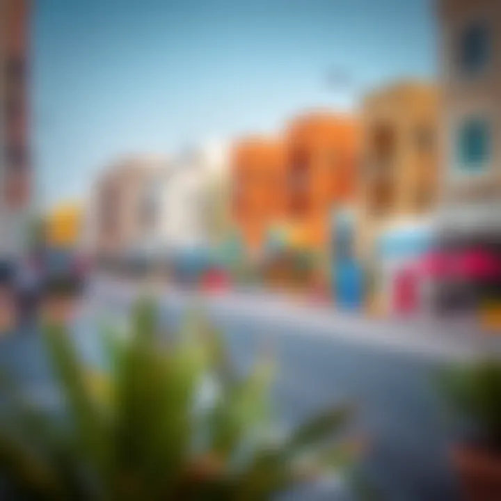 Vibrant neighborhood view of Al Qusais with amenities
