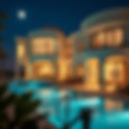 Luxurious villa exterior in Mirdif