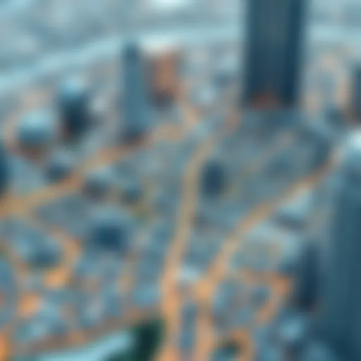 A map of Dubai highlighting popular neighborhoods for flat sharing