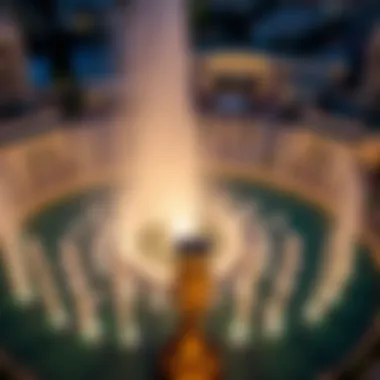Aerial view of the fountain synchronized with music
