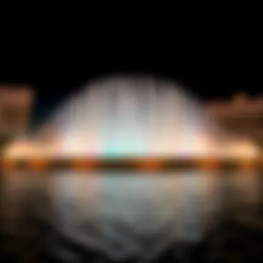 Majestic water display illuminating the night sky