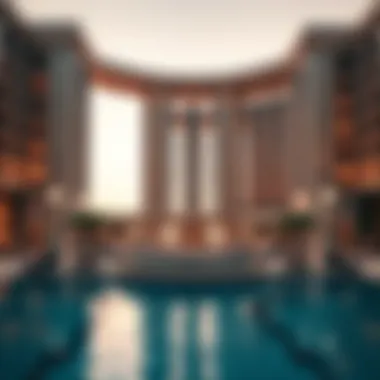 Luxurious hotel on Palm Jumeirah with stunning architecture