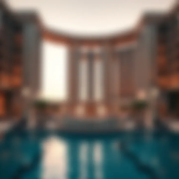 Luxurious hotel on Palm Jumeirah with stunning architecture
