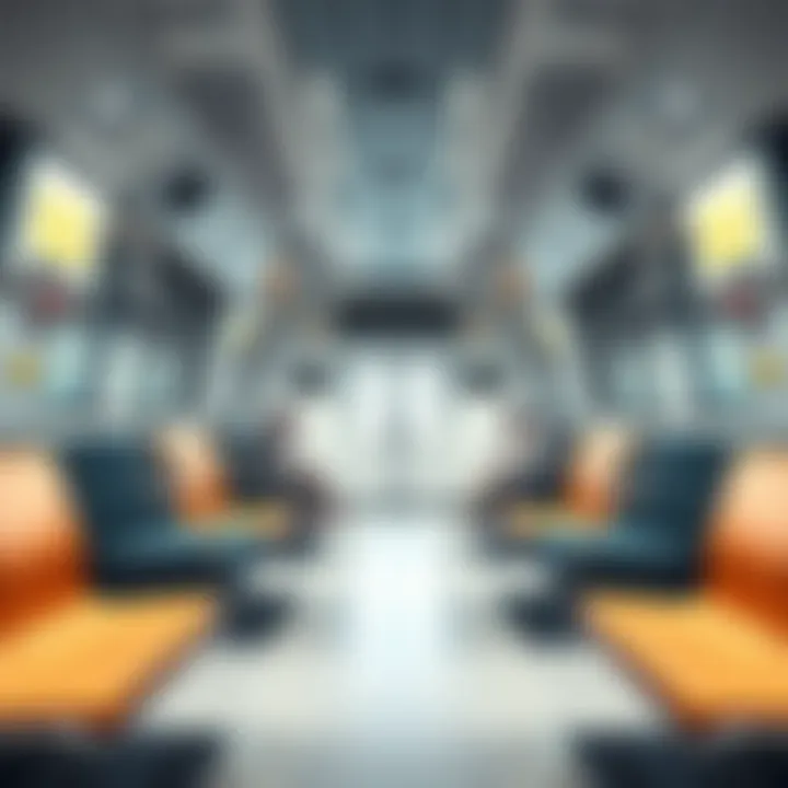 Interior view of a modern Dubai Metro train showcasing passenger comfort