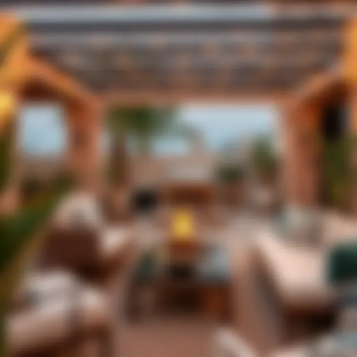 Al Fresco Elegance: A Chic Outdoor Terrace Chic outdoor terrace adorned with luxury furnishings