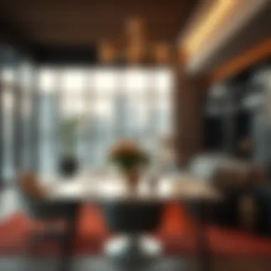 Modern Aesthetics: A Stylish Workspace Stylishly designed workspace featuring contemporary furniture