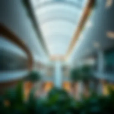 Sustainable Architecture of Masdar City Mall Architectural view of Masdar City Mall showcasing sustainable design elements