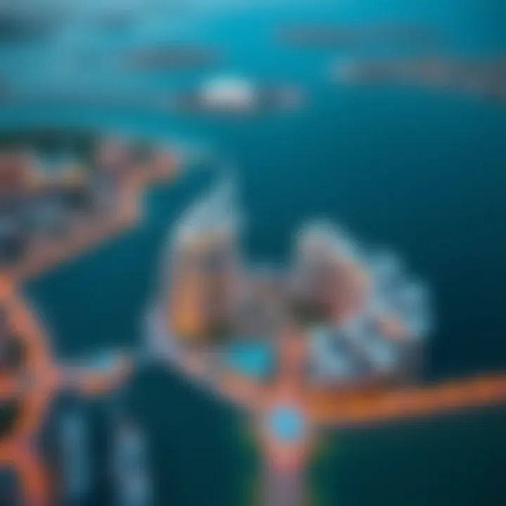 Aerial view of Palm View Jumeirah showcasing its unique design