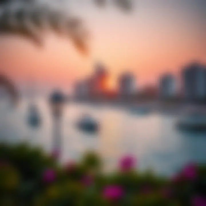 Vibrant waterfront area surrounding Palm View Jumeirah