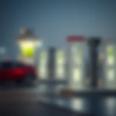 Electric vehicles charging stations integrated into a parking lot