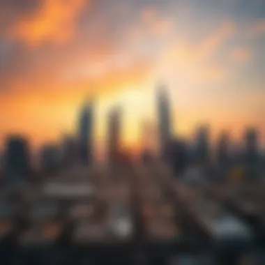 Dubai Skyline at Sunset A breathtaking view of Dubai's skyline at sunset, highlighting modern architecture and urban development.