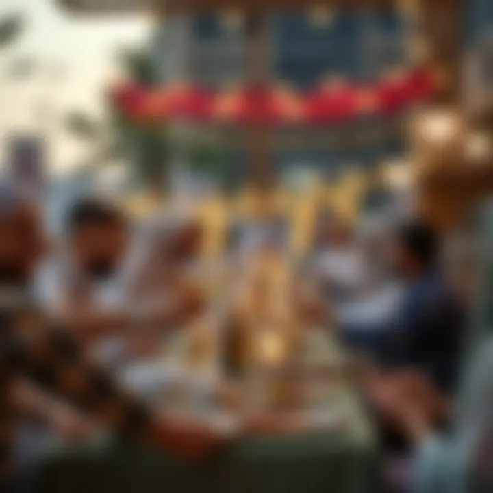 Community gathering for Iftar in Dubai