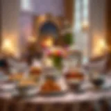 Elegant Iftar Table Display Dazzling table set for Iftar with traditional dishes