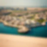 Aerial View of Nakheel Developments in Ras Al Khaimah Aerial view of Nakheel's developments in Ras Al Khaimah showcasing luxury villas and villas near the coast