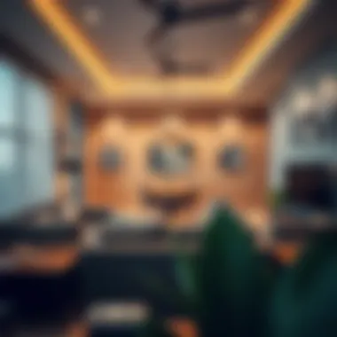 Trendy communal living space in a modern rental