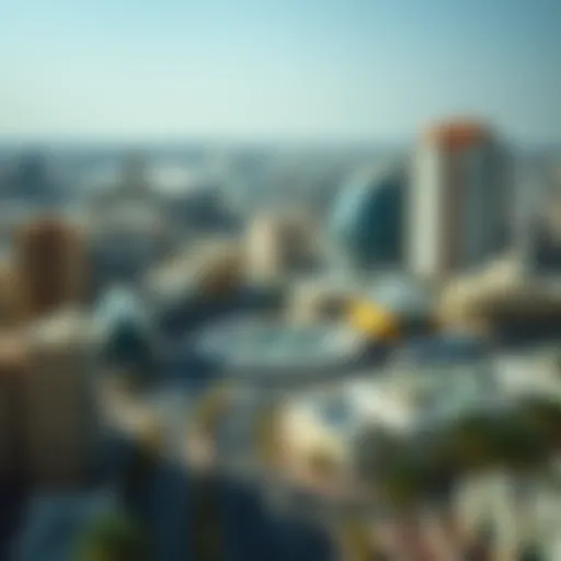Aerial view of Sheikh Zayed Street showcasing its vibrant urban landscape