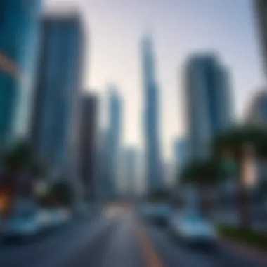 Iconic skyscrapers lining Sheikh Zayed Street representing modern architecture