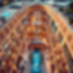 Aerial view of Dubai Mall showcasing its intricate architecture