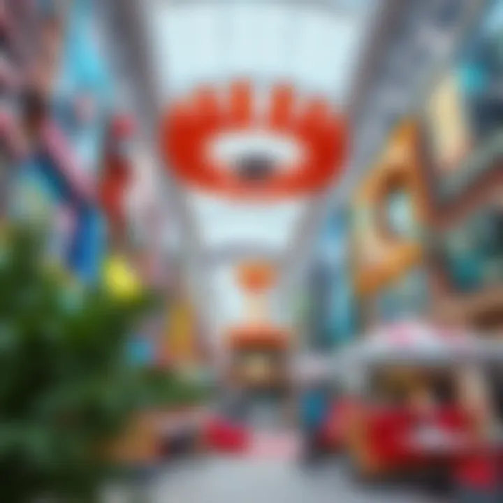 Vibrant entertainment area featuring attractions within Dubai Mall