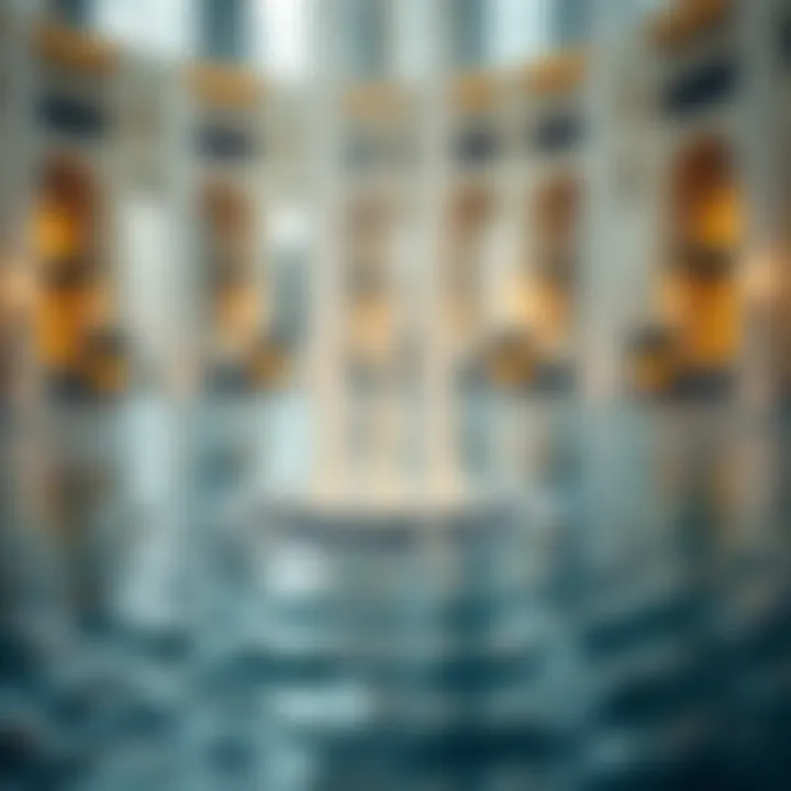 Intricate Water Patterns of the Fontaines Close-up view of the intricate water patterns created by the Fontaines