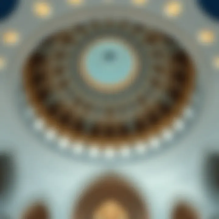 Dome Craftsmanship of the Mosque A close-up of the mosque's dome highlighting its exquisite craftsmanship