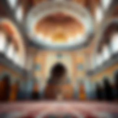 Interior Design and Ornate Patterns of the Mosque The mosque's interior adorned with ornate patterns and spiritual elements