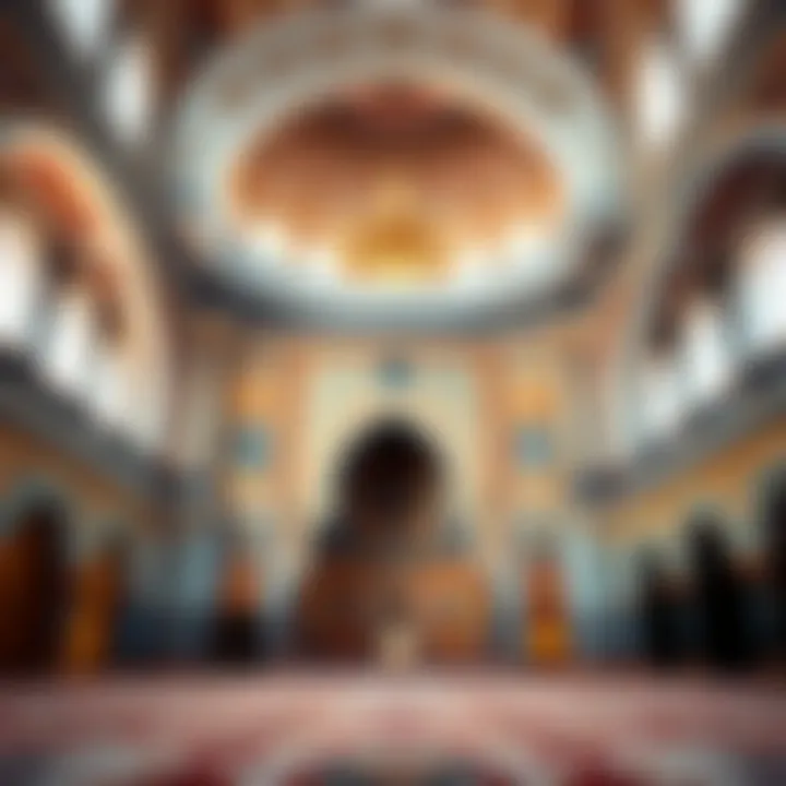 Interior Design and Ornate Patterns of the Mosque The mosque's interior adorned with ornate patterns and spiritual elements
