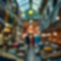 A vibrant scene of the Old Market showcasing traditional goods