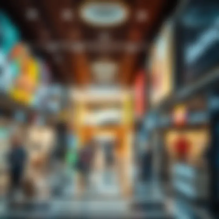 Diverse Retail Experience Interior of a bustling mall with diverse retail options