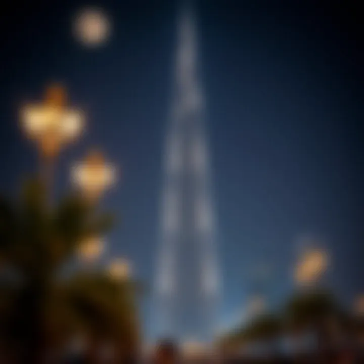 Burj Khalifa: A Canvas for Special Events Burj Khalifa during a special event lighting display