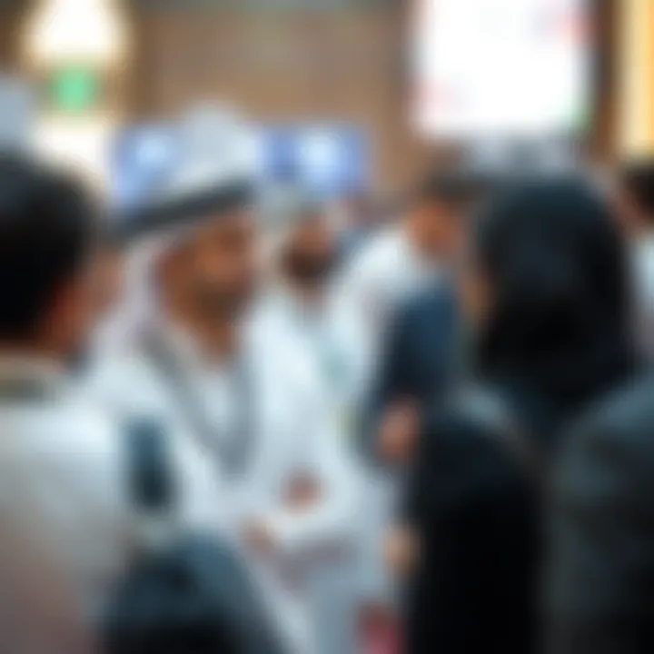 Business professionals networking at a conference in the UAE