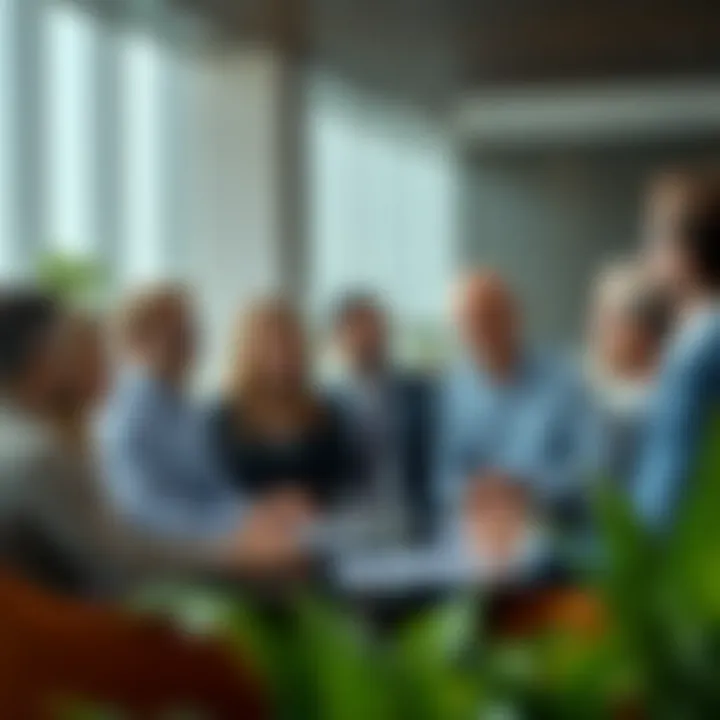 Expatriates and Investors Discussing Opportunities A diverse group of professionals engaged in a business discussion