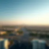Aerial view of Mussafa showcasing its urban landscape