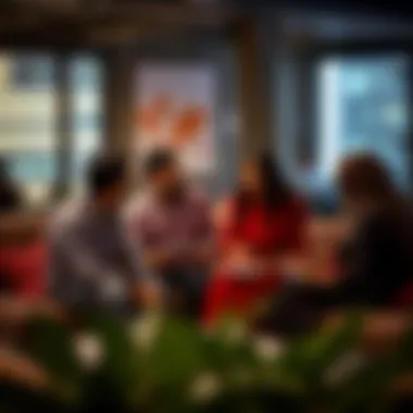 Engagement in Real Estate Discussions A group of diverse individuals discussing real estate opportunities