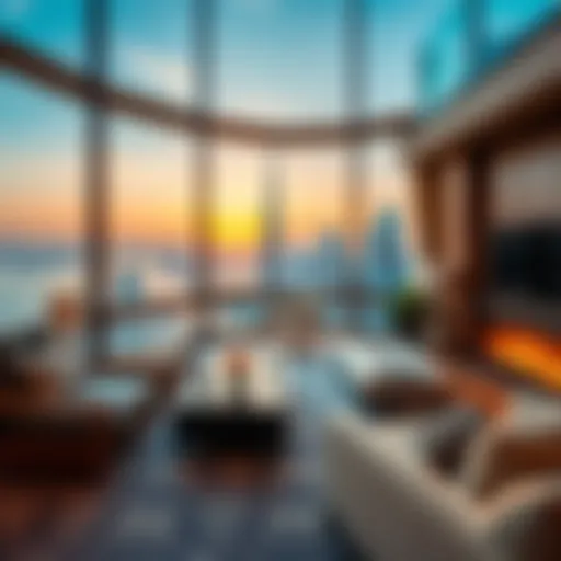 Luxurious apartment showcasing Dubai's skyline