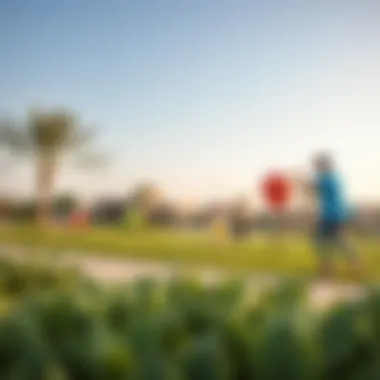 Family-Friendly Community Park in Al Warqa Community park in Al Warqa with families enjoying outdoor activities