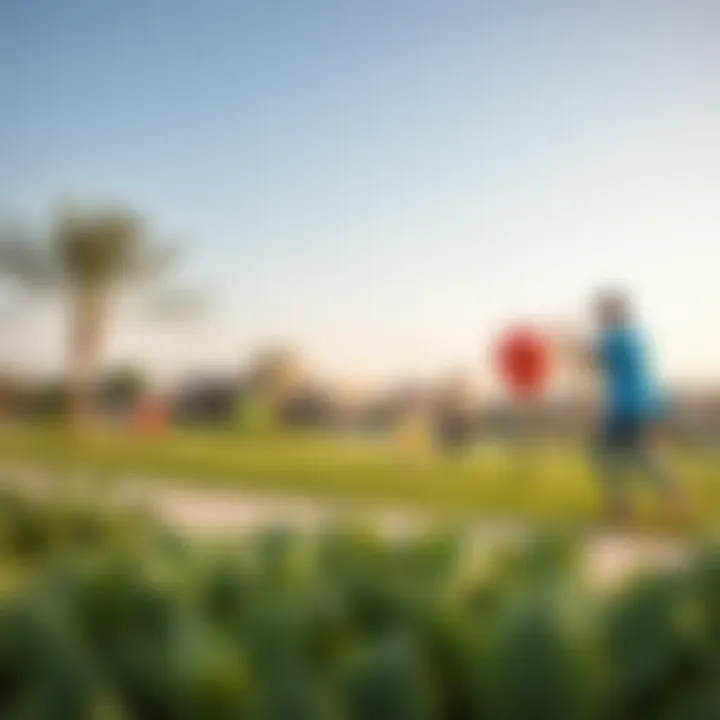 Family-Friendly Community Park in Al Warqa Community park in Al Warqa with families enjoying outdoor activities