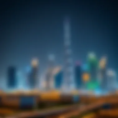 Dubai Skyline Featuring Real Estate Developments Dubai Skyline with Real Estate