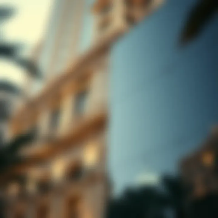 Architectural details of a landmark building in Dubai