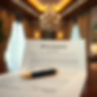 Rental Agreement Document Rental agreement document with pen