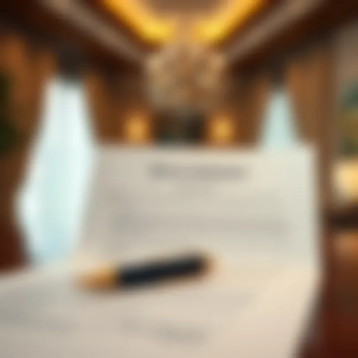 Rental Agreement Document Rental agreement document with pen